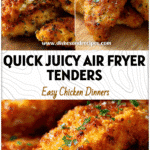 Golden Rotisserie Chicken Tenders made in an air fryer showing crisp coating and juicy Chicken Tenderloins Air Fryer Recipes style